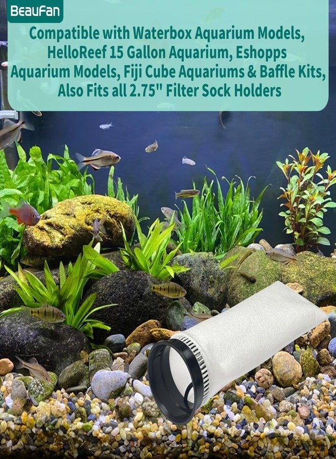 beaufan 12 Pack 2.75 Inch 225 Micron Filter Sock Fits Waterbox, Eshopps, Fiji Cube Aquarium Models, and All 2.75" Filter Sock Holders - Image 2
